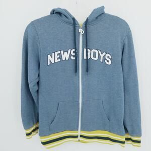 Newsboys Hoodie Adult Medium Blue Hoodie Full Zip Gods Not Dead Tour Christian